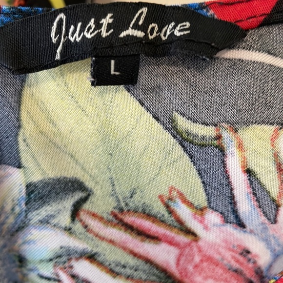 EUC Just Love Sleeveless Wide Shoulder Straps w/ Ties, V-neck Floral Maxi Dress - Picture 4 of 6